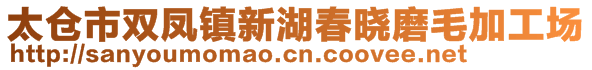 太倉(cāng)市雙鳳鎮(zhèn)新湖春曉磨毛加工場(chǎng)