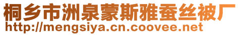 桐鄉(xiāng)市洲泉蒙斯雅蠶絲被廠