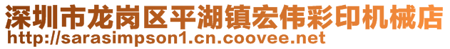 深圳市龙岗区平湖镇宏伟彩印机械店
