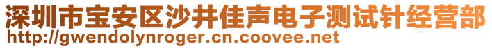 深圳市寶安區(qū)沙井佳聲電子測試針經營部