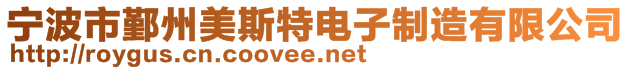 寧波市鄞州美斯特電子制造有限公司