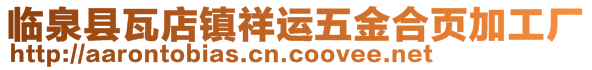 臨泉縣瓦店鎮(zhèn)祥運(yùn)五金合頁(yè)加工廠