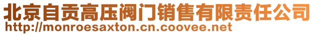 北京自貢高壓閥門銷售有限責(zé)任公司