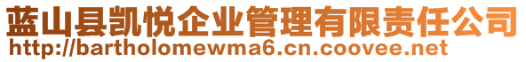 藍(lán)山縣凱悅企業(yè)管理有限責(zé)任公司