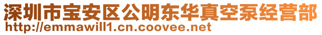 深圳市宝安区公明东华真空泵经营部