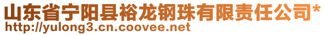 山東省寧陽縣裕龍鋼珠有限責任公司*