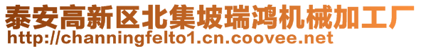 泰安高新區(qū)北集坡瑞鴻機械加工廠