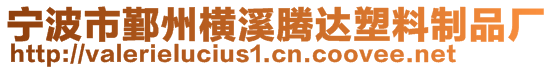 寧波市鄞州橫溪騰達(dá)塑料制品廠