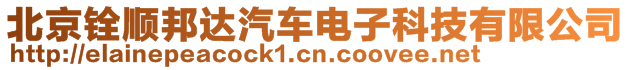 北京銓順邦達汽車電子科技有限公司