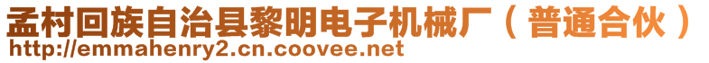 孟村回族自治縣黎明電子機(jī)械廠(普通合伙)