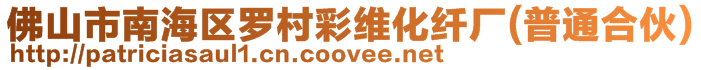佛山市南海區羅村彩維化纖廠(普通合伙)