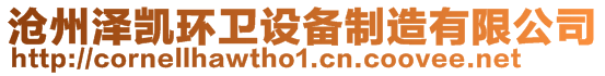 滄州澤凱環(huán)衛(wèi)設(shè)備制造有限公司