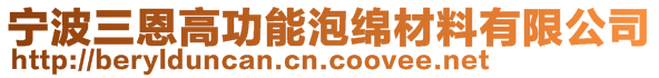 寧波三恩高功能泡綿材料有限公司