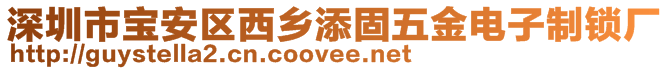 深圳市寶安區(qū)西鄉(xiāng)添固五金電子制鎖廠