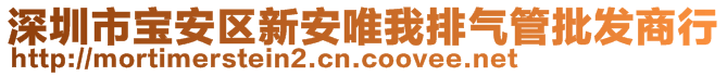 深圳市宝安区新安唯我排气管批发商行