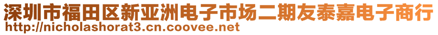 深圳市福田区新亚洲电子市场二期友泰嘉电子商行