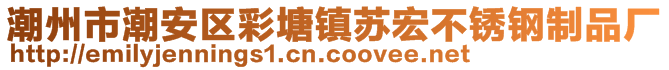 潮州市潮安区彩塘镇苏宏不锈钢制品厂