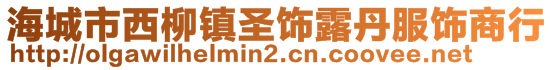 海城市西柳鎮(zhèn)圣飾露丹服飾商行