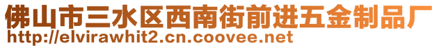 佛山市三水區(qū)西南街前進五金制品廠