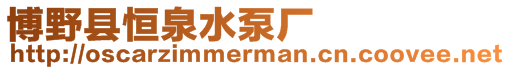 博野縣恒泉水泵廠