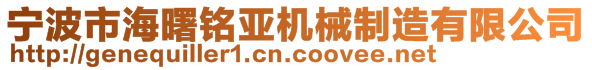 寧波市海曙銘亞機械制造有限公司
