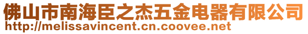 佛山市南海臣之杰五金电器有限公司