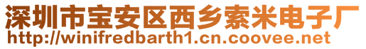 深圳市寶安區(qū)西鄉(xiāng)索米電子廠
