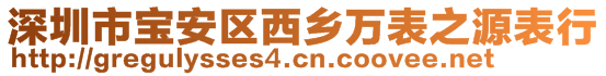 深圳市宝安区西乡万表之源表行