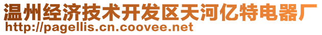 溫州經(jīng)濟技術(shù)開發(fā)區(qū)天河億特電器廠