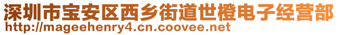 深圳市寶安區(qū)西鄉(xiāng)街道世橙電子經(jīng)營(yíng)部