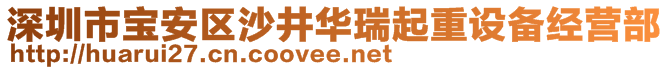 深圳市寶安區(qū)沙井華瑞起重設(shè)備經(jīng)營部