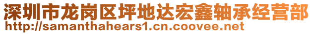 深圳市龍崗區坪地達宏鑫軸承經營部