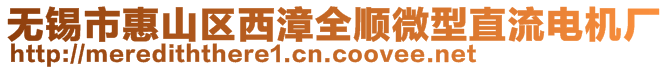 無錫市惠山區西漳全順微型直流電機廠