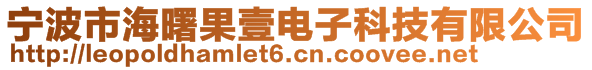 寧波市海曙果壹電子科技有限公司