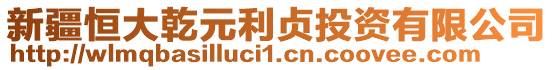 新疆恒大乾元利貞投資有限公司