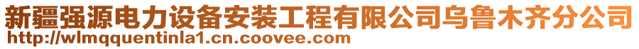 新疆強(qiáng)源電力設(shè)備安裝工程有限公司烏魯木齊分公司