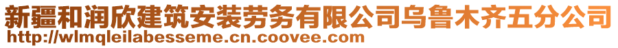 新疆和潤欣建筑安裝勞務有限公司烏魯木齊五分公司