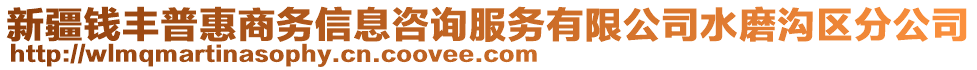 新疆錢豐普惠商務(wù)信息咨詢服務(wù)有限公司水磨溝區(qū)分公司