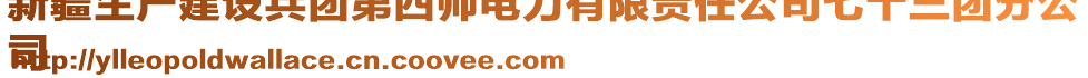 新疆生产建设兵团第四师电力有限责任公司七十三团分公
司