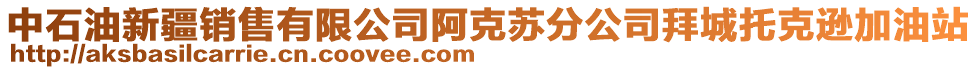 中石油新疆銷售有限公司阿克蘇分公司拜城托克遜加油站