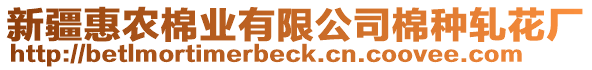 新疆惠農(nóng)棉業(yè)有限公司棉種軋花廠