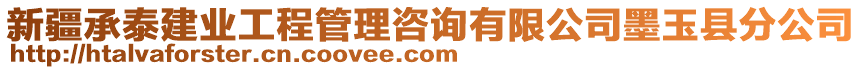 新疆承泰建業(yè)工程管理咨詢有限公司墨玉縣分公司