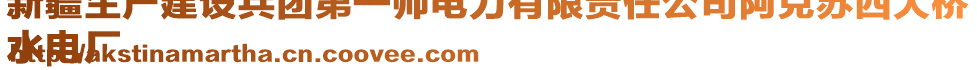 新疆生产建设兵团第一师电力有限责任公司阿克苏西大桥
水电厂