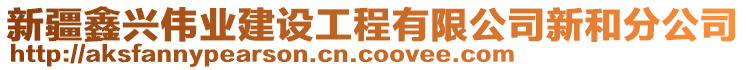 新疆鑫興偉業(yè)建設工程有限公司新和分公司