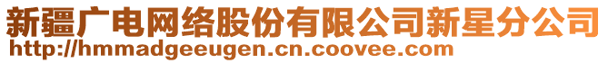 新疆廣電網(wǎng)絡(luò)股份有限公司新星分公司