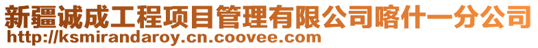 新疆誠成工程項目管理有限公司喀什一分公司