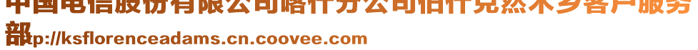 中國電信股份有限公司喀什分公司伯什克然木鄉(xiāng)客戶服務(wù)
部