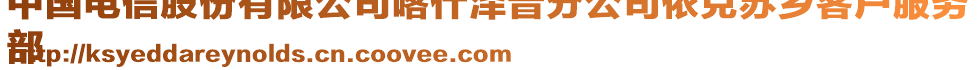 中國(guó)電信股份有限公司喀什澤普分公司依克蘇鄉(xiāng)客戶服務(wù)
部