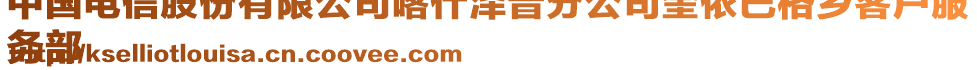 中國電信股份有限公司喀什澤普分公司奎依巴格鄉(xiāng)客戶服
務(wù)部