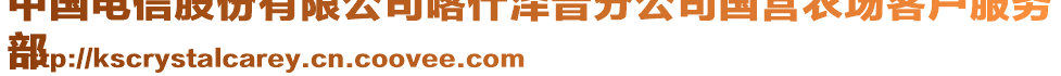 中國電信股份有限公司喀什澤普分公司國營農(nóng)場客戶服務(wù)
部